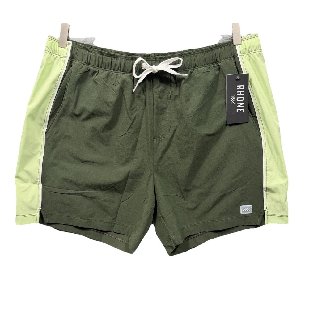 Rhone Men's Riptide Swim Shorts 6" - Dark Moss - Medium - New With Tags